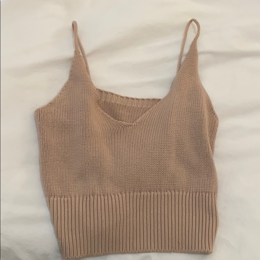 Brandy Melville Knit Pink Tank Top